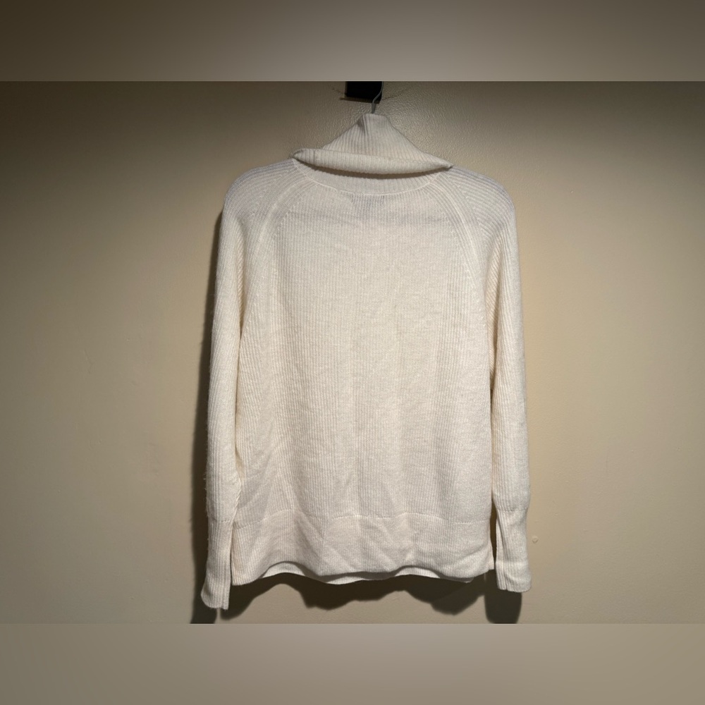 Quince Ivory Baby Alpaca-Wool Blend Turtleneck Sweater Cozy Luxury Soft Size XL - Picture 10 of 10